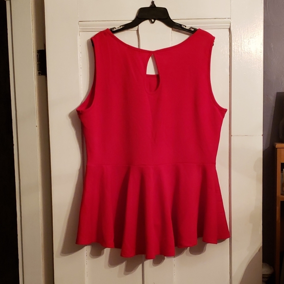 Red Peplum Tank Top - Picture 2 of 2